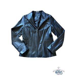 Kenneth Cole New York Long Sleeve Flux Leather Jacket